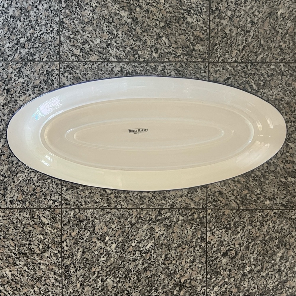 Vintage World Market Fish Oval Serving Platter Stoneware Made In Italy 🇮🇹 22.5" - Picture 4 of 6